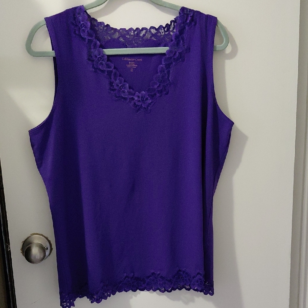 Coldwater Creek Violet Lace Tank Top